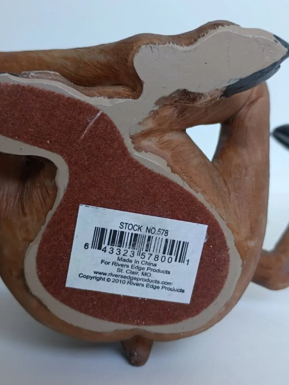 Rivers Edge Moose Salt & Pepper Holder Set Hand Painted Polyresin Decor 2010 Box